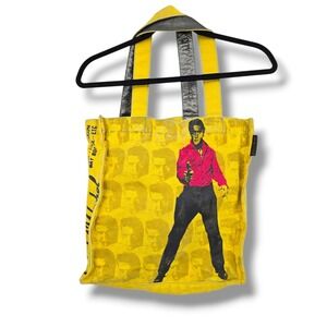 Andy Warhol Elvis‎ Presley Yellow Graphic Tote Distressed Retro Shooting Elvis